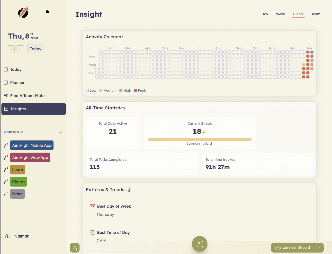 Screenshot of AimHigh.life