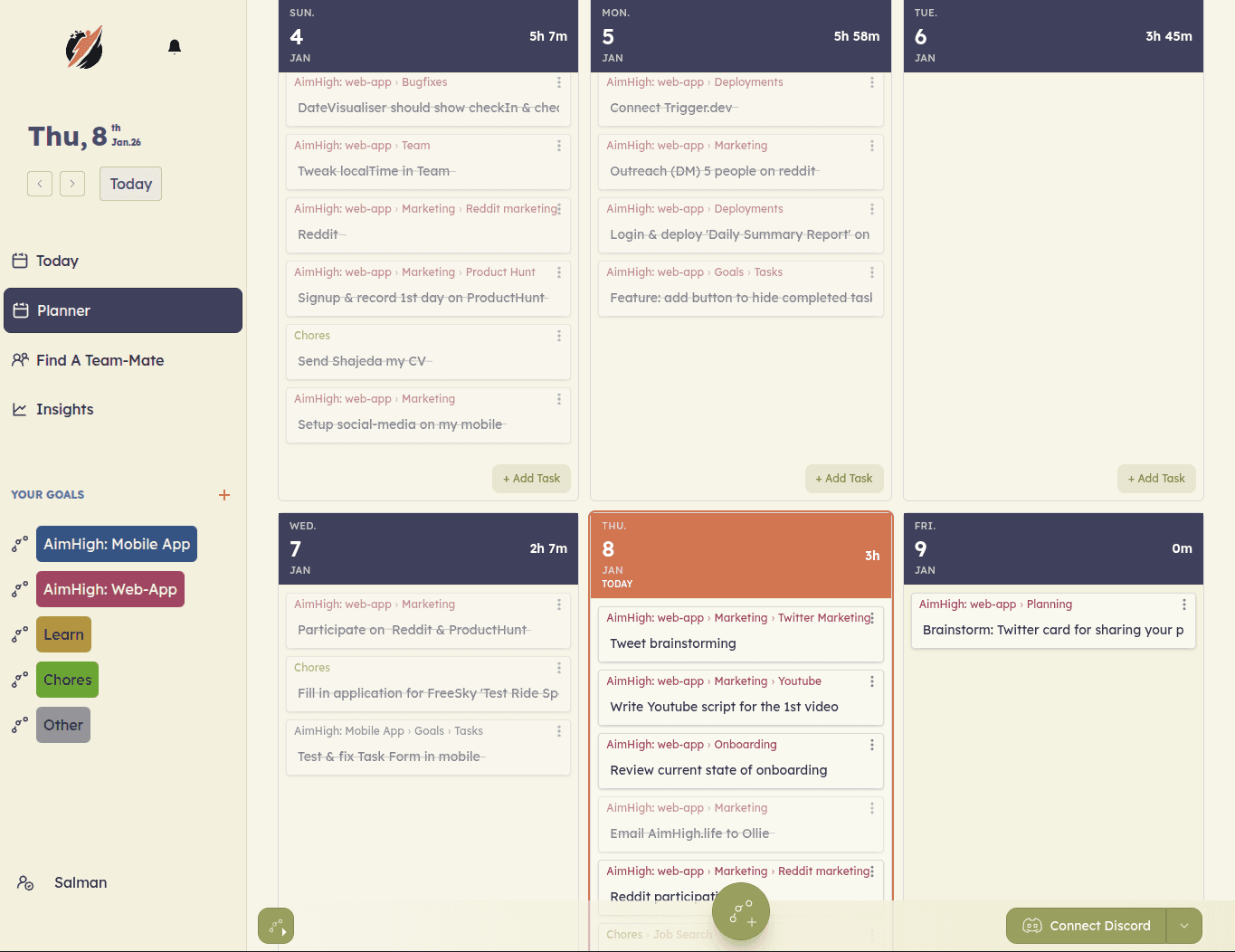 Screenshot of AimHigh.life